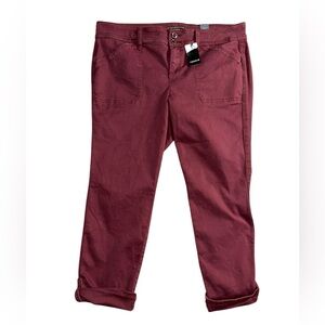 TORRID Burgundy Twill Aviator Crop Pants Women's Size 16 Chinos Preppy Office
